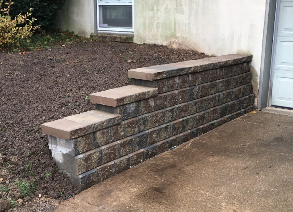 Retaining wall installed in Lebanon County, PA